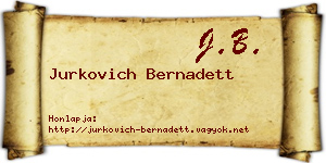 Jurkovich Bernadett névjegykártya