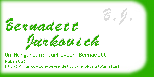 bernadett jurkovich business card